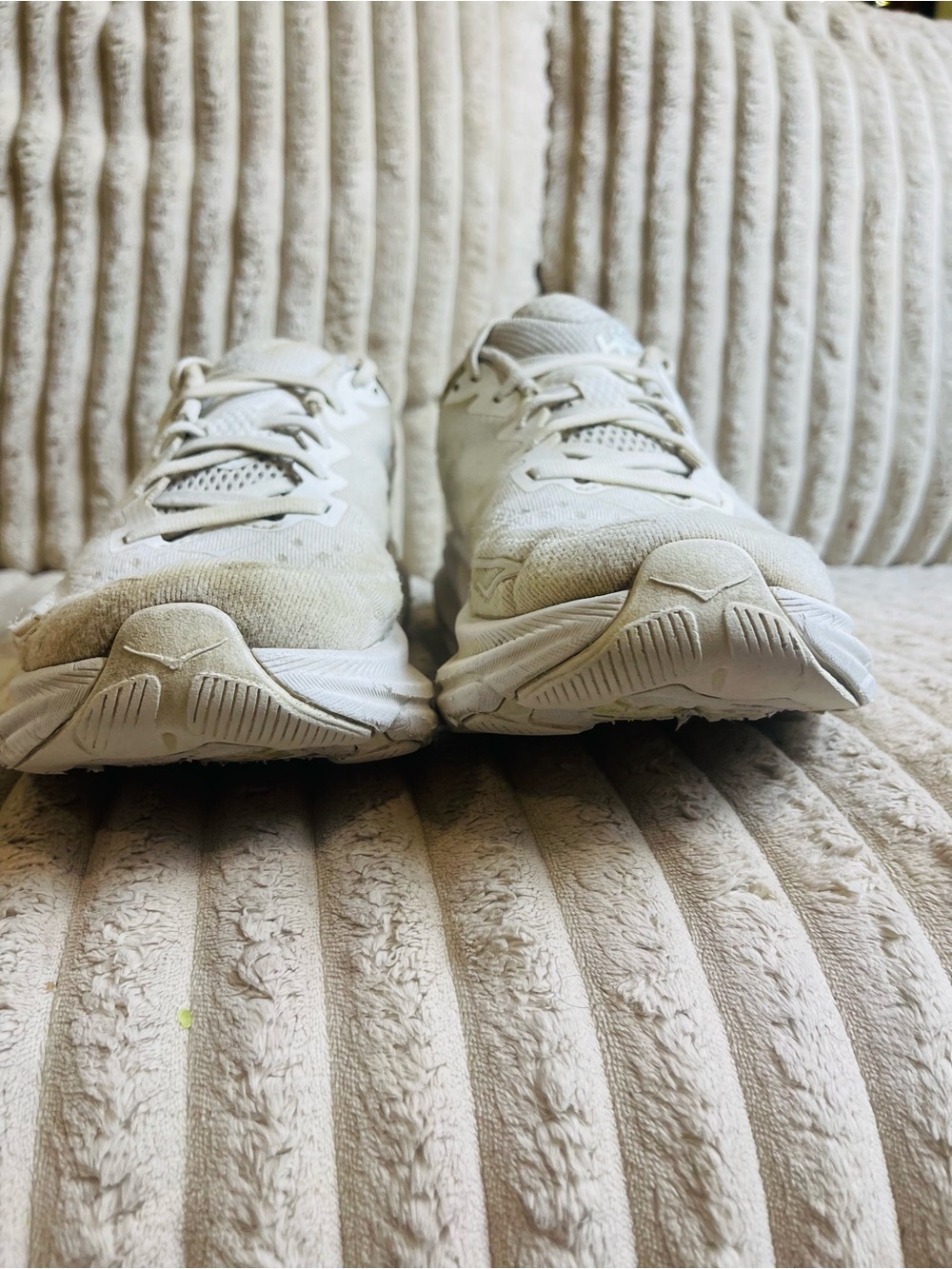 HOKA One One Clifton 9 Women’s Running Shoes White Mesh Lightweight - Picture 7 of 8